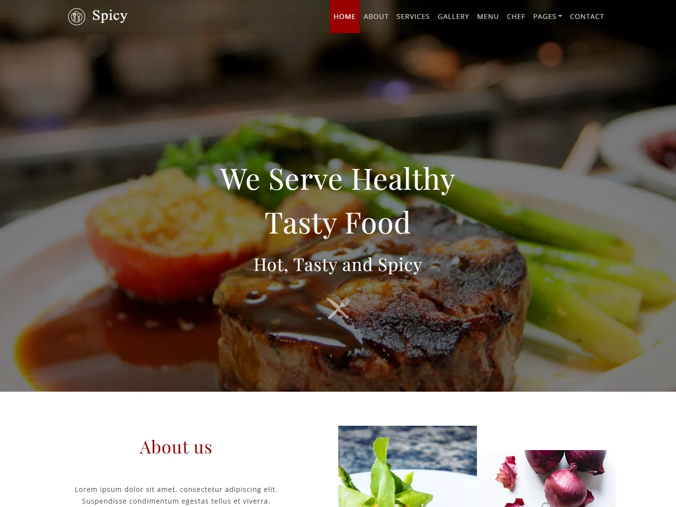 Spicy - Restaurant Landing Page